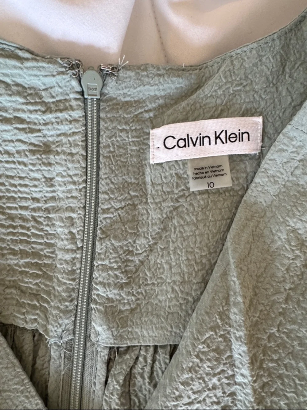 Calvin Klein Sleeveless Wrap Maxi Dress in Sage Green - Picture 6 of 6